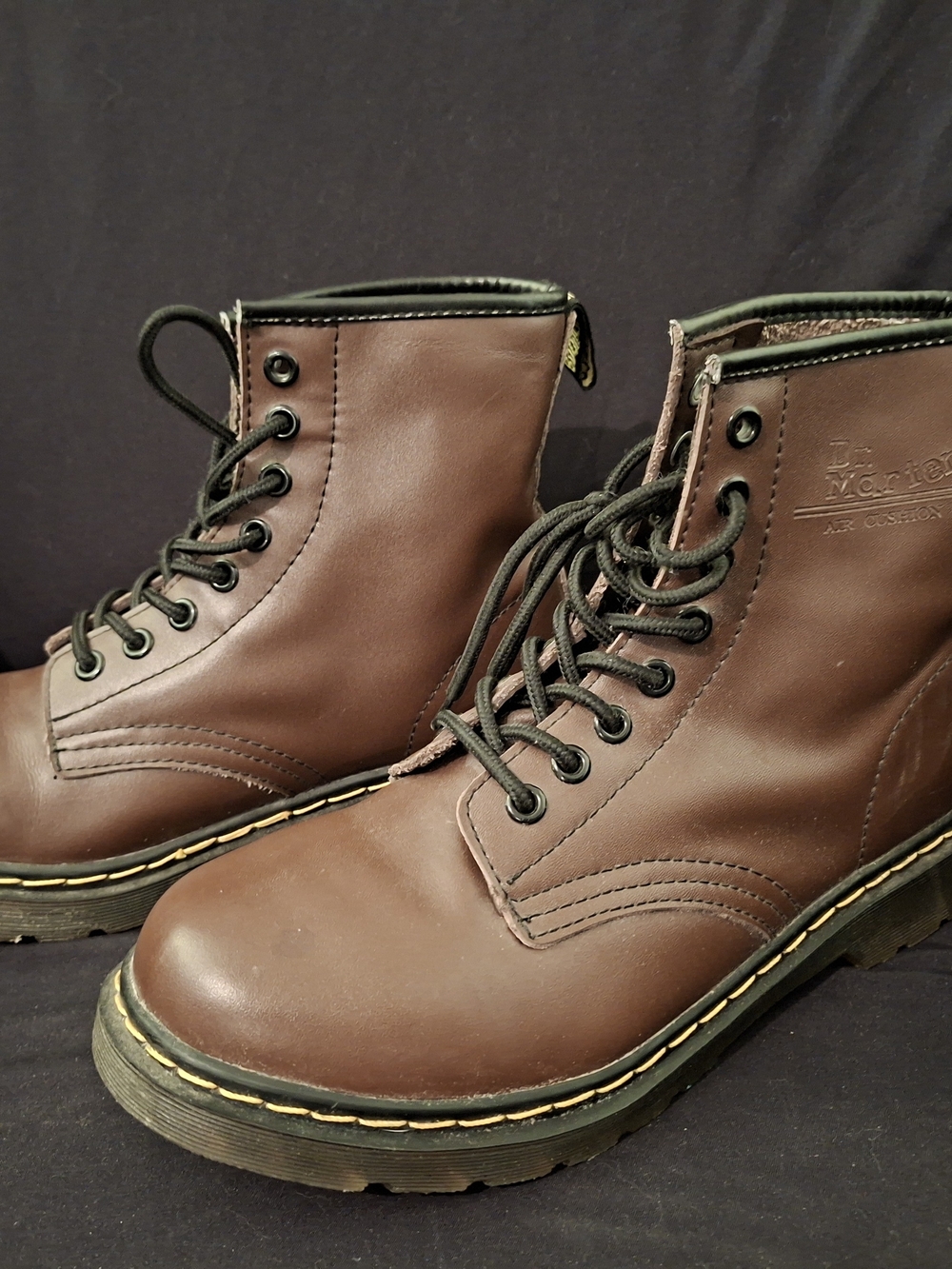Dr. Martens Brown 8-Eye Leather Combat Boots - Picture 3 of 7